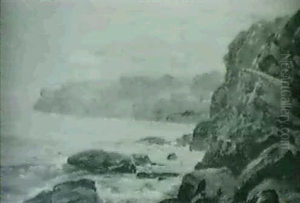 Rocky Shore Oil Painting by William Trost Richards