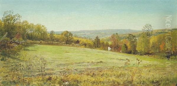 An Autumn Meadow Oil Painting by William Trost Richards