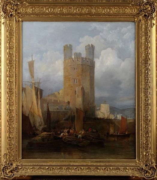 The Eagle Tower, Caernarvon Castle Oil Painting by Thomas Miles Richardson the Elder