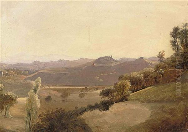 An Abruzzian Landscape Oil Painting by Thomas Miles Richardson the Elder