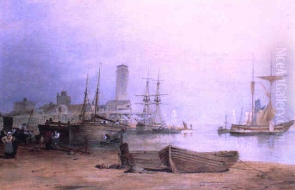 Low Lights, North Shields Oil Painting by Thomas Miles Richardson the Elder