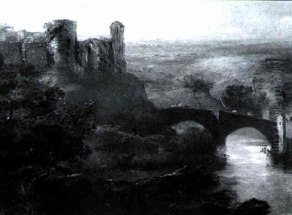 Barnard Castle Oil Painting by Thomas Miles Richardson the Younger