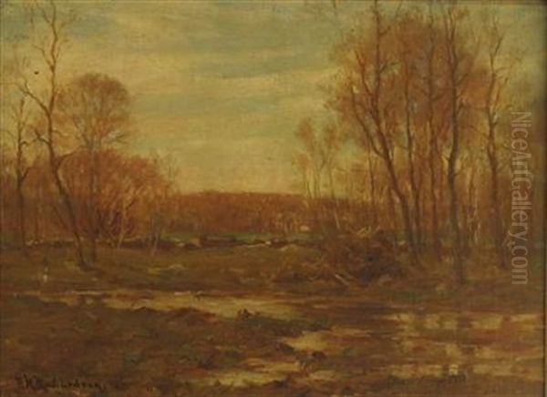 Flooded Meadows Oil Painting by Francis (Frank) Henry Richardson