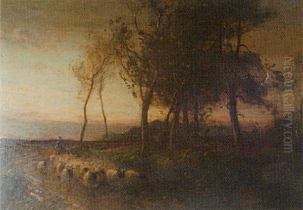 November Oil Painting by Frederic Stuart Richardson