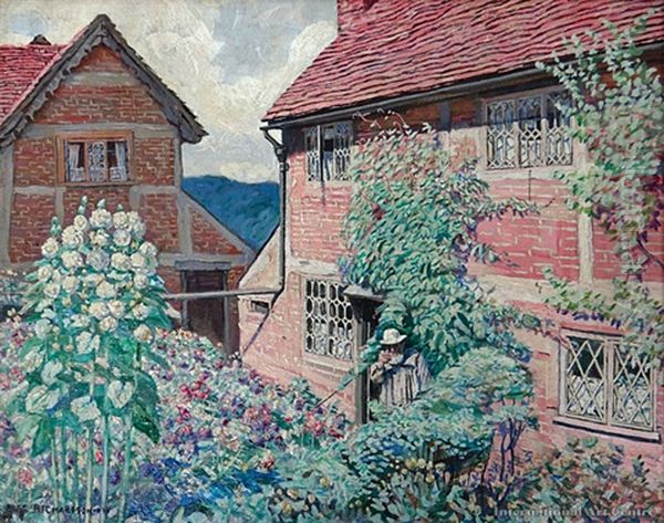 House And Garden Oil Painting by Harry Linley Richardson