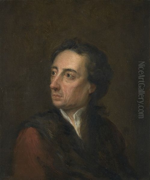 Portrait Of Alexander Pope Oil Painting by Jonathan Richardson