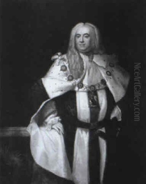 Portrait Of Robert Walpole, First Prime Minister Of Britain Oil Painting by Jonathan Richardson