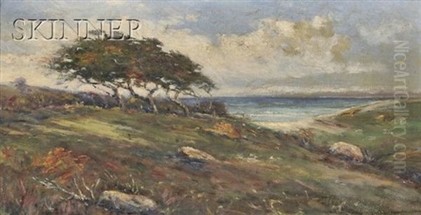 Coastal View With Windswept Pine (+ 2 Others; 3 Works) Oil Painting by Louis H. Richardson