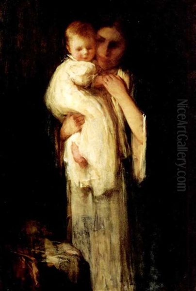 Mother And Child Oil Painting by Mary Curtis Richardson