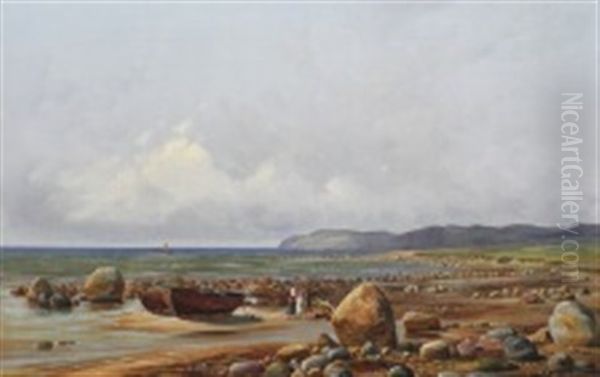 View Of Kullen Seen From Leerhamn, Sweden Oil Painting by Ferdinand Richardt