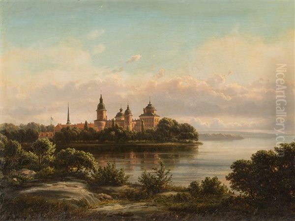 Castle Gripsholm Oil Painting by Ferdinand Richardt