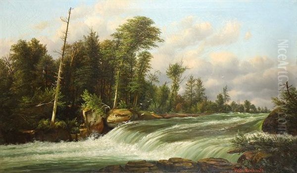 Rapids In Yosemite Oil Painting by Ferdinand Richardt