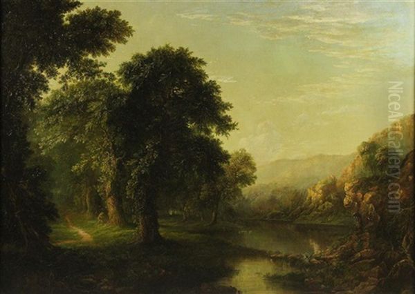 Landscape Near Harpers Ferry, Virginia Oil Painting by Ferdinand Richardt