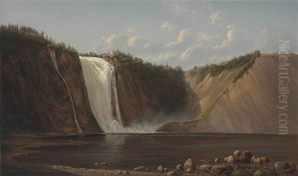 The Falls Oil Painting by Ferdinand Richardt