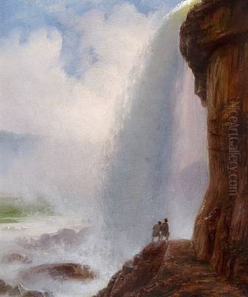 Cave Of The Winds Beneath Niagara Falls by Ferdinand Richardt