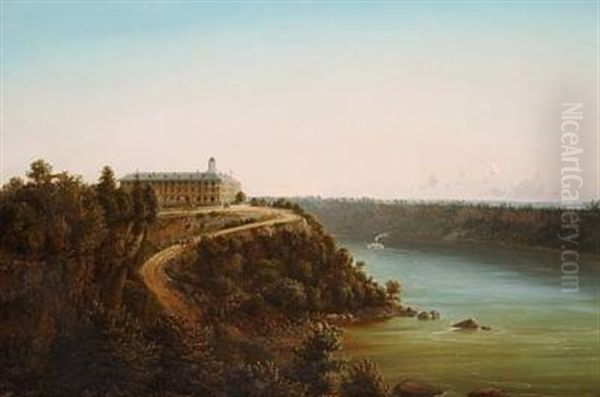 View From Niagara Falls Oil Painting by Ferdinand Richardt