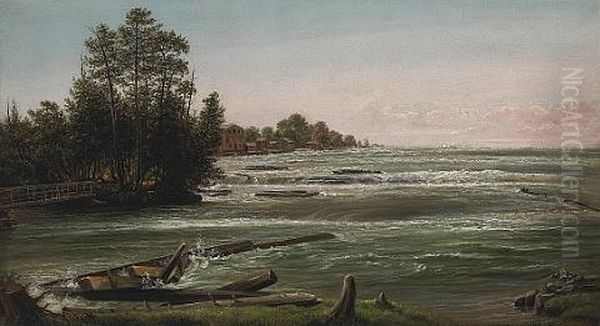 Rapids On The Niagara River Oil Painting by Ferdinand Richardt