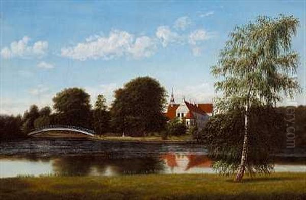 Parti Fra Brahetrolleborg Oil Painting by Ferdinand Richardt