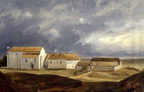 Borglum Kloster Oil Painting by Ferdinand Richardt