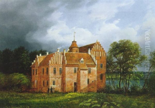 Sceneri Fra Herregarden Rygaard, Fyen Oil Painting by Ferdinand Richardt