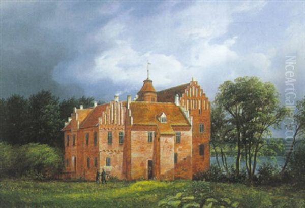 Sceneri Fra Herregarden Rygaard, Fyen Oil Painting by Ferdinand Richardt