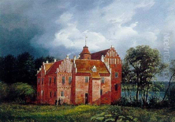 Sceneri Fra Herregarden Rygaarg, Fyen Oil Painting by Ferdinand Richardt