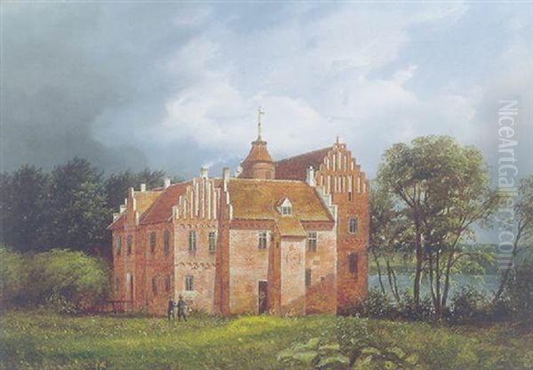 Sceneri Fra Herregarden Rygaard, Fyen Oil Painting by Ferdinand Richardt