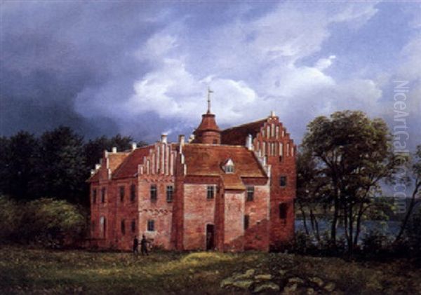 Sceneri Fra Herregarden Rygaard, Fyen Oil Painting by Ferdinand Richardt