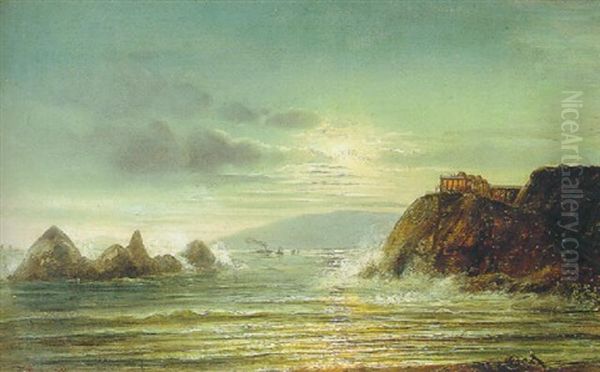 View Of The Cliff House, San Francisco Oil Painting by Ferdinand Richardt