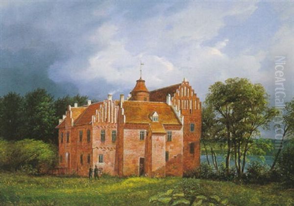 Sceneri Fra Herregarden Rygaard, Fysen Oil Painting by Ferdinand Richardt