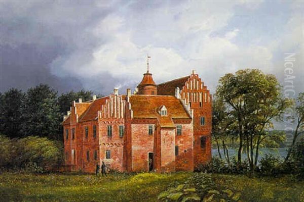 Herregarden Rygard Pa Fyn Oil Painting by Ferdinand Richardt