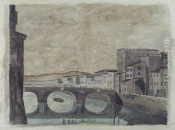 Ponte A Santa Trinita E Arco Demolito Oil Painting by Fabio Borbottoni