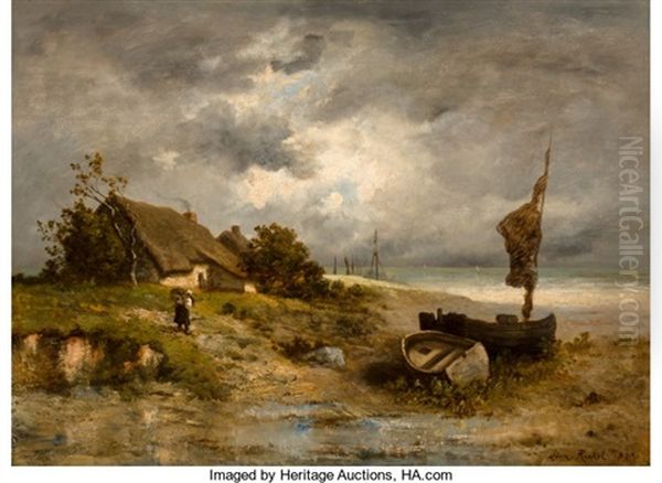 A Farmhouse By The Sea Oil Painting by Leon Richet