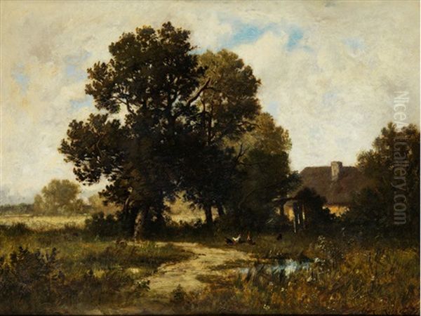 Bauerliches Gehoft Oil Painting by Leon Richet