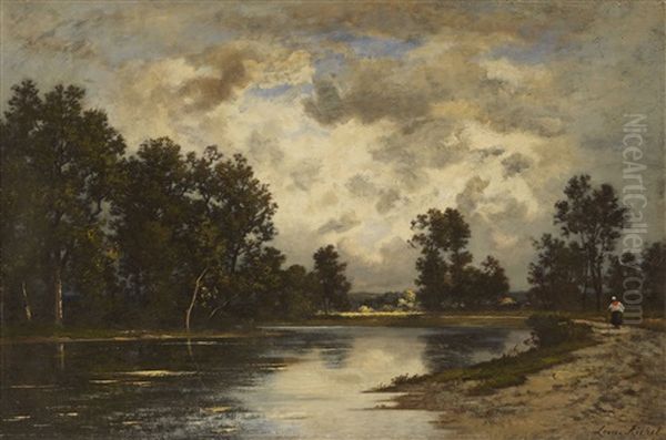 Weiher Am Waldrand Oil Painting by Leon Richet