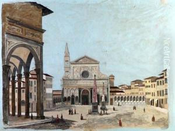 Piazza E Chiesa Di Santa Maria Novella Oil Painting by Fabio Borbottoni