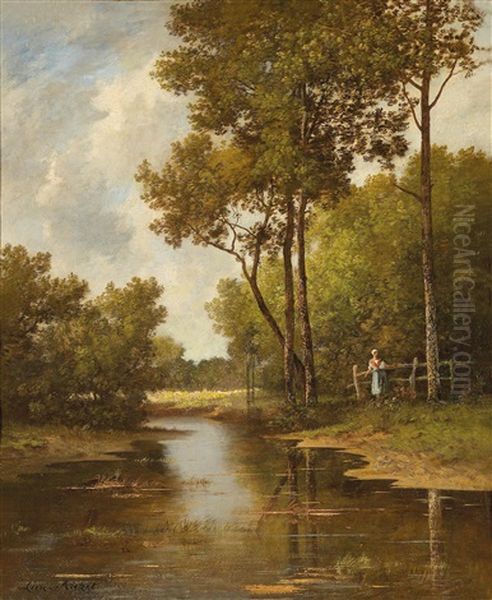 Am Waldteich Oil Painting by Leon Richet