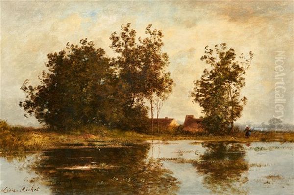 Flusslandschaft Oil Painting by Leon Richet