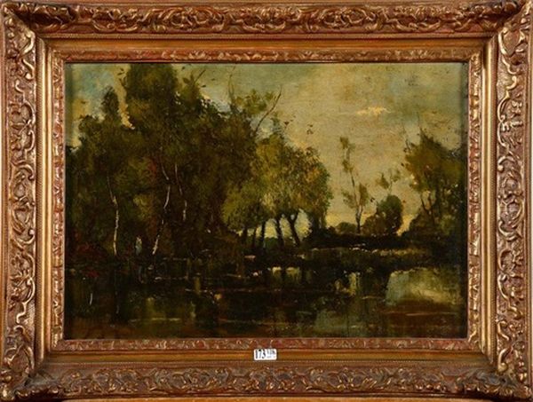 Paysage A L'etang Oil Painting by Leon Richet