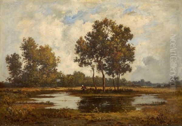 Weiher Am Waldrand Oil Painting by Leon Richet