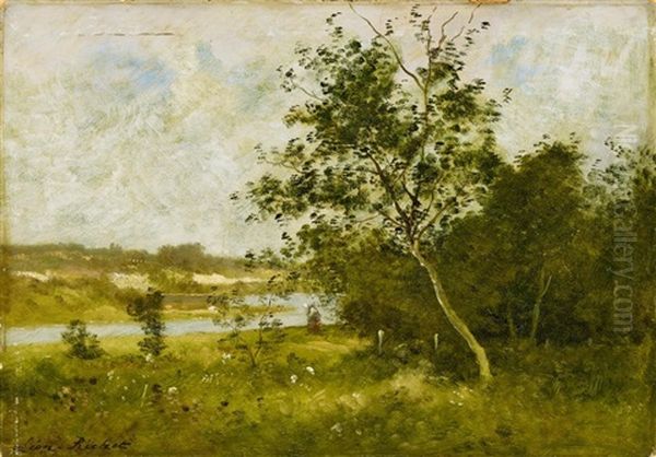 Franzosische Flusslandschaft Oil Painting by Leon Richet