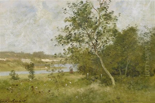 Flusslandschaft Oil Painting by Leon Richet