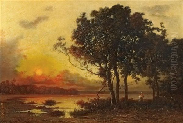 Abendstimmung Bei Barbizon Oil Painting by Leon Richet