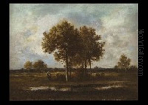 Paysage A La Clairiere Oil Painting by Leon Richet