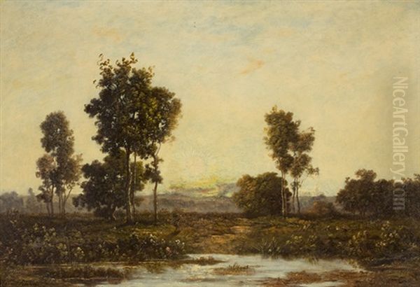 Weite Landschaft Mit Tumpel Oil Painting by Leon Richet