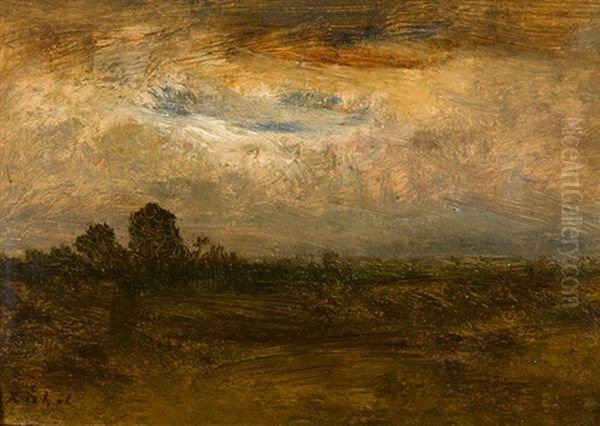 Landschaft Bei Aufziehendem Gewitter Oil Painting by Leon Richet