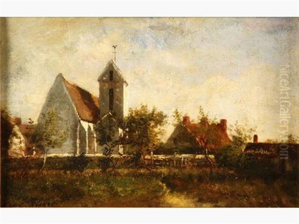 L'eglise Du Village by Leon Richet