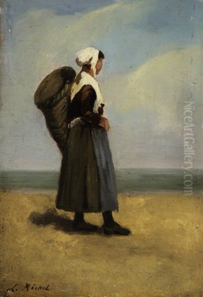 Die Muschelsammlerin Oil Painting by Leon Richet