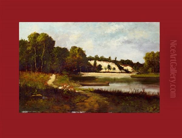 Flusslandschaft Oil Painting by Leon Richet