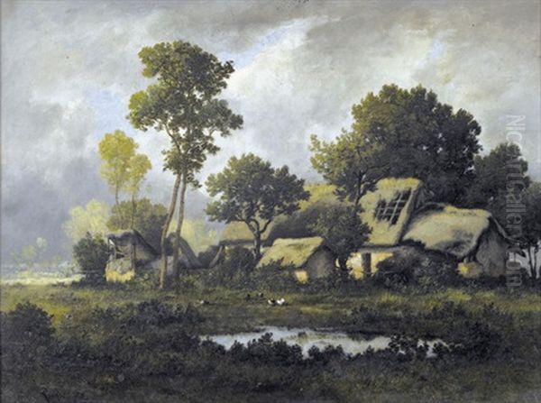 Landschaft Mit Bauerngut Oil Painting by Leon Richet